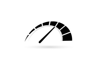 Auto speedometer or business speedometer icon template. Isolated vector illustration.