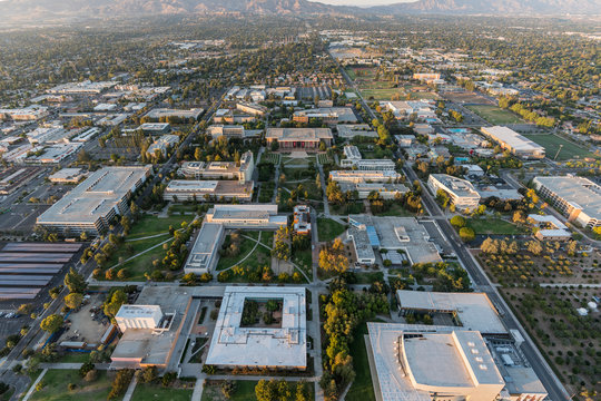 Late Afternoon Aerial View Of California State University Northridge Campus Facilities October 21, 2018 In Los Angeles, California, USA .