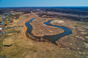 River bend in the shape of a horseshoe.