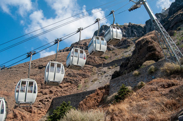 Editorial Santorini, Greece - July 05, 2013: The alternative method of getting to the top of the...