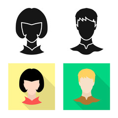 Isolated object of professional and photo icon. Set of professional and profile vector icon for stock.