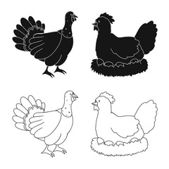 Isolated object of breeding and kitchen icon. Collection of breeding and organic vector icon for stock.