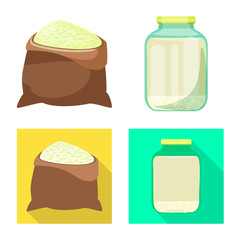 Isolated object of crop and ecological sign. Set of crop and cooking vector icon for stock.