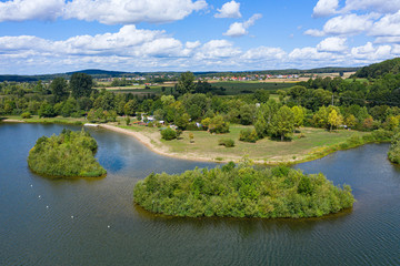 Der Rudufersee in Oberfranken/Deutschland aus der Vogelperspektive