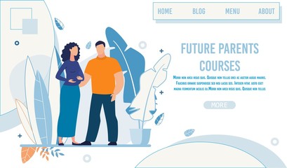 Fototapeta na wymiar Landing Page Advertising Future Parents Courses