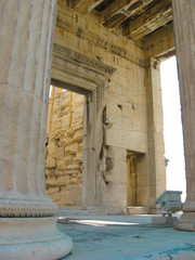 ATHENS, GREECE - OCTOBER 14, 2008: Parthenon ancient  temple. UNESCO World Heritage Site.