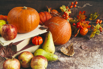 Vegetables and fruits on table