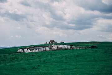 Codlea, Brasov / Romania - 09.20.2019: Stana in varf de munte langa Codlea, Brasov (sheepfold on the top of the mountain)