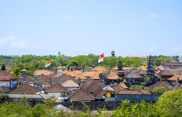 Tiled roofs of houses in Bali, Indonesia