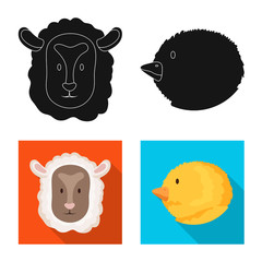 Vector illustration of agriculture and breeding symbol. Collection of agriculture and organic stock vector illustration.