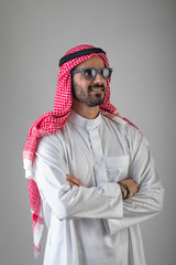 Arabian man wearing glasses, Arabian businessman portrait 