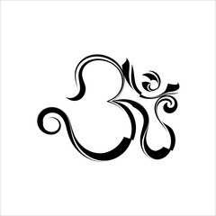 Aum (Om) The Holy Motif Calligraphic Style