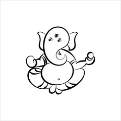 Ganesha The Lord Of Wisdom Calligraphic Style