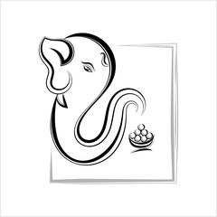 Ganesha The Lord Of Wisdom Calligraphic Style