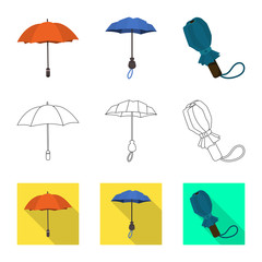 Vector design of protection and closed symbol. Collection of protection and rainy stock symbol for web.