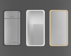 Mesh, gray colored phone backgrounds kit.