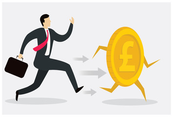 Pound coin Running, UK Currency