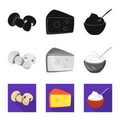 Isolated object of taste and product sign. Collection of taste and cooking stock symbol for web.