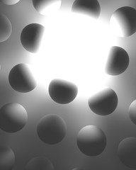 A sphere illuminates other spheres.