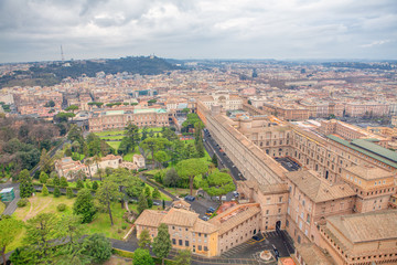 Aerial view of famous Vatican architecture 