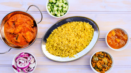 Indian Style Butter Chicken Curry and Rice