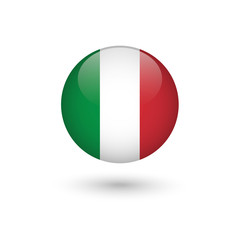 Italy flag round glossy