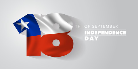 Chile independence day greeting card, banner, vector illustration