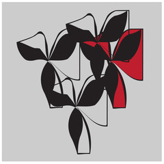 vector illustration of flower, emblem, logo