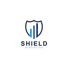 shield and statistic logo template design vector