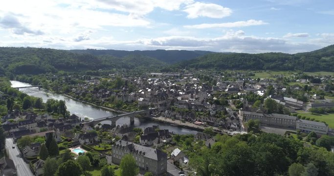 Argentat sur Dordogne, aerial approach, Corr&egrave;ze, France