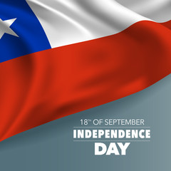 Chile independence day greeting card, banner, vector illustration
