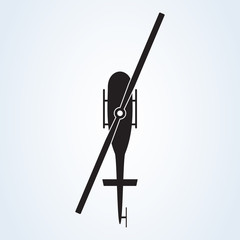 helicopter top view. Simple vector modern icon design illustration.