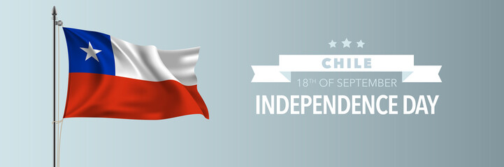 Chile happy independence day greeting card, banner vector illustration