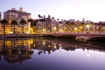 cityscape at night of Vina del Mar, Valparaiso Region, Chile