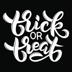 Vector illustration trick or treat for card, invintation, sticker, banner. Template lettering typography poster