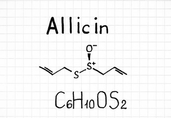 Handwriting chemical formula of Allicin.