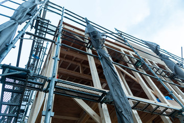 新築戸建　建設現場