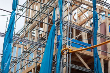 新築戸建　建設現場