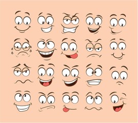 face expression set. vector illustration emoticon cartoon.cute emoticons