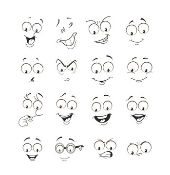 face expression set. vector illustration emoticon cartoon.cute emoticons