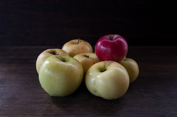 apples on a dark background