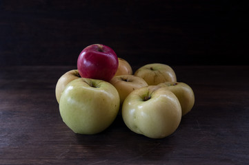 apples on a dark background