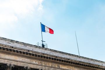 PARIS, FRANCE - APRIL 14: French flag in Paris, France