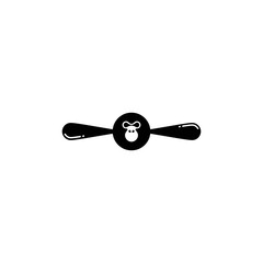 simple aviation with monkey vector logo
