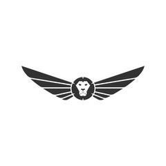 simple aviation with lion vector logo