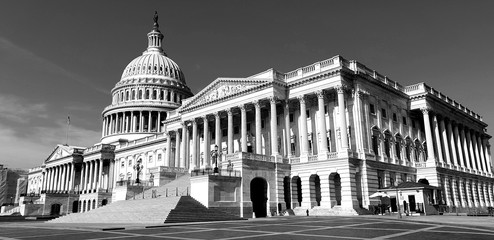 united states capitol in washington dc in black & white