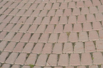 Stone path of solid,pavement of city streets.Technology is paving