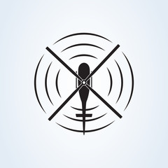 helicopter top view. Simple modern icon design illustration.