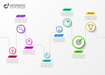 Infographic design template. Timeline concept with 8 steps