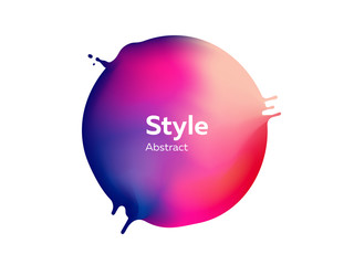 Liquid geometric abstract badge. Geometric colored forms and lines. Gradient abstract banners with flowing liquid shapes. Template for logo, flyer, presentation